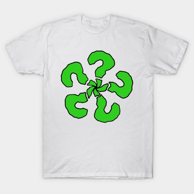 Green Question mark T-Shirt by Yaseen
